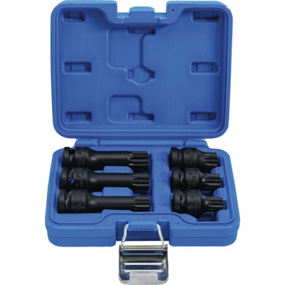 Kraft-Bit-Einsatz-Satz | Antrieb Innenvierkant 12,5 mm (1/2") | Innenvielzahn (für XZN) M14 - M18 | 6-tlg. von Bgs