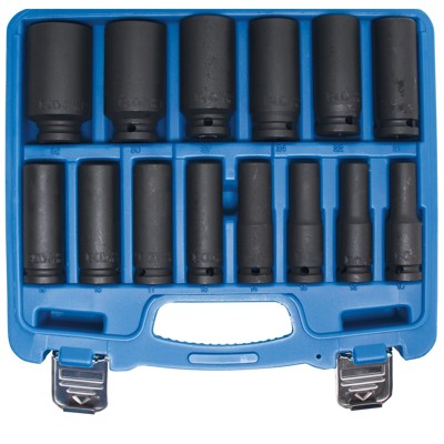 Kraft-Steckschlüssel-Einsatz-Satz Sechskant | Antrieb Innenvierkant 12,5 mm (1/2") | SW 10 - 32 mm | 14-tlg. von Bgs