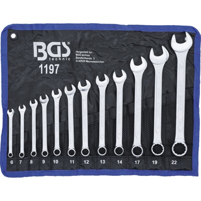 Maul-Ringschlüssel-Satz SW 6 - 22mm 12-teilig von Bgs