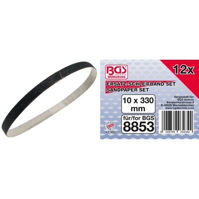 Schleifband 10mm x 330mm 12 Stück für Art. 8853 von Bgs