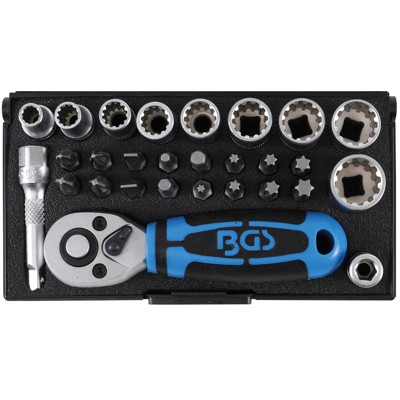 Steckschlüssel-Satz Antrieb 6,3mm (1/4") 28-teilig von Bgs
