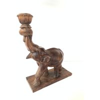 Kerzenständer Aus Holz | Elefant Lord Ganesh| Kerzenständer| Eisen Wohnkultur Elefant| Kerze| Handarbeit von Bharatkakhazana