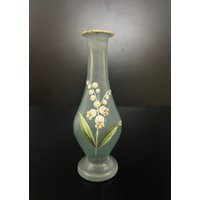 Vintage Glas Blumenvase Mit Emaille Design von Bharatkakhazana