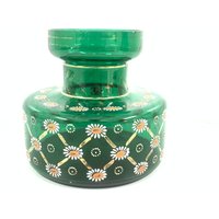 Vintage Green Glass Big Pot Mit Blumenmuster Und Goldarbeit Grüne Glaskanne von Bharatkakhazana