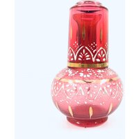 Vintage Pink Glass Tumbler Mit Glas Rosa Glaskanne von Bharatkakhazana