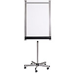 Bi-Office Freihstehendes Freistehendes Mobiles Flipchart Roll Up Magnetisches Höhenverstellbar EA4822016 70 x 100cm Mit 5 Rollen und Stiftablage Silber von Bi-Office