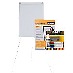 Bi-Office Magnetisches Flipchart Präsentationsset Farbig sortiert 70 x 100 cm Blanko-Block A1, Reinigungsspray, Markern und Radiergummi Grau von Bi-Office