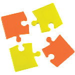 Bi-Office Whiteboard Magnete Puzzle Orange und Gelb 4 Stück von Bi-Office