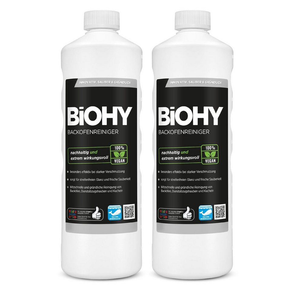 BiOHY Backofenreiniger 2er Pack (2 x 1 Liter Flasche) Vollwaschmittel (2-St) von BiOHY