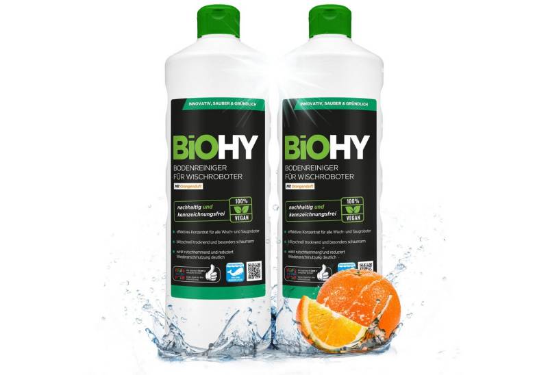 BiOHY Bodenreiniger für Wischroboter 2er Pack (2 x 1 Liter Flasche) Fussbodenreiniger (2-St) von BiOHY
