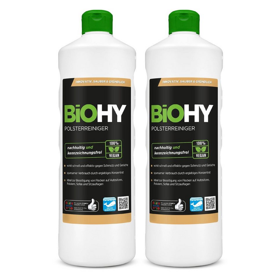 BiOHY Polsterreiniger 2er Pack (2 x 1 Liter Flasche) Polsterreiniger (2-St) von BiOHY