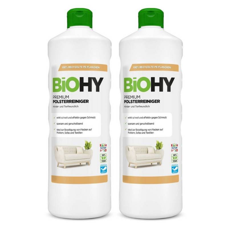 BiOHY Premium Polsterreiniger 2er Pack (2 x 1 Liter Flasche) Polsterreiniger (2-St) von BiOHY