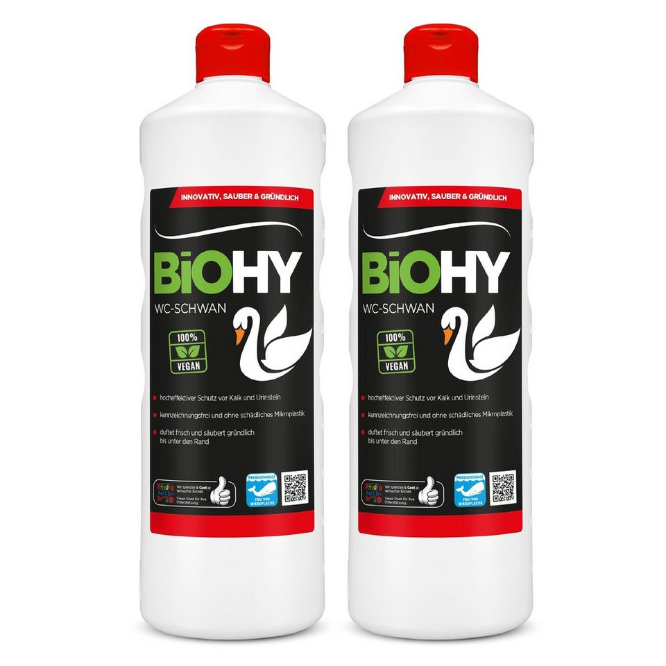 BiOHY WC-Schwan 2er Pack (2 x 1 Liter Flasche) WC-Reiniger (2-St) von BiOHY