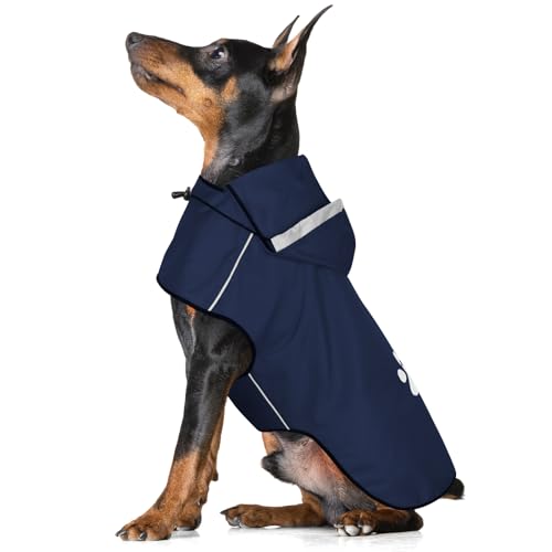 BiPawTi Hunde-Regenmantel, Wasserdichter Hundemantel für Kleine Hunde mit Verstellbarer Kapuze & Klettverschluss, Ultraleicht Hunde-Regenjacken mit Reflektierenden für Sichere Gassigänge (S | Blau) BiPawTi Hunde-Regenmantel, Wasserdichter Hundemantel für Kleine Hunde mit Verstellbarer Kapuze & Klettverschluss, Ultraleicht Hunde-Regenjacken mit Reflektierenden für Sichere Gassigänge (S | Blau) von BiPawTi