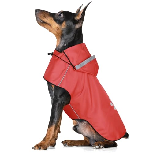 BiPawTi Hunde Regenmantel Kleine Hunde, Verstellbarer Regenjacke mit Klettverschluss - Ultraleicht & Wasserdicht Hunderegenmantel mit Reflektierenden Kapuze für Spaziergänge (S | Rot) BiPawTi Hunde Regenmantel Kleine Hunde, Verstellbarer Regenjacke mit Klettverschluss - Ultraleicht & Wasserdicht Hunderegenmantel mit Reflektierenden Kapuze für Spaziergänge (S | Rot) von BiPawTi