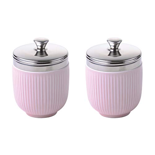 BIA International - Porzellan-Eierkocher - 2er-Set rosa Eierkocher mit geprägtem, geriffeltem Design, Küchenutensil und Eierkocher, verpackt in Geschenkbox. BIA International - Porzellan-Eierkocher - 2er-Set rosa Eierkocher mit geprägtem, geriffeltem Design, Küchenutensil und Eierkocher, verpackt in Geschenkbox. von Bia