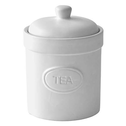 BIA - Teedose – Matt Weiß – Matte Vorratsdose – Aufbewahrungsdose aus Steingut – Küchenaufbewahrung & Organisation – erhältlich in Weiß und Schwarz von Bia