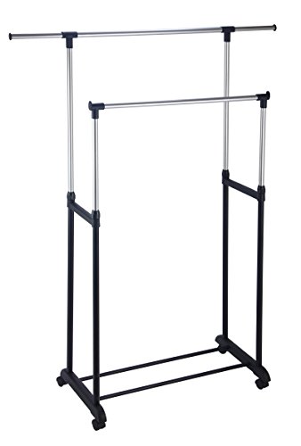 King Collection King Home s1407133 Ständer doppelt ausziehbar mit Rollen, 82,5/125 x 42,5 x 97/170H von King Collection
