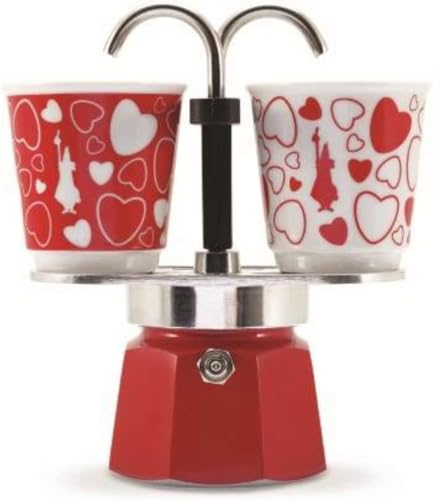 Bialetti Moka Mini Express Set mit 2 Tassen Herz 90 ml von Bialetti