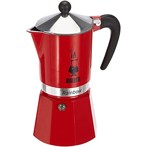 Bialetti 4963 Rainbow Espressokocher, Aluminium, Rot, 6 Tassen von Bialetti