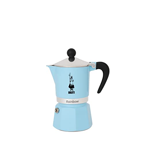 Bialetti 5041 Rainbow Caffettiera Colorata, Alluminio, Azzurro, 1 Tazza, Hellblau von Bialetti