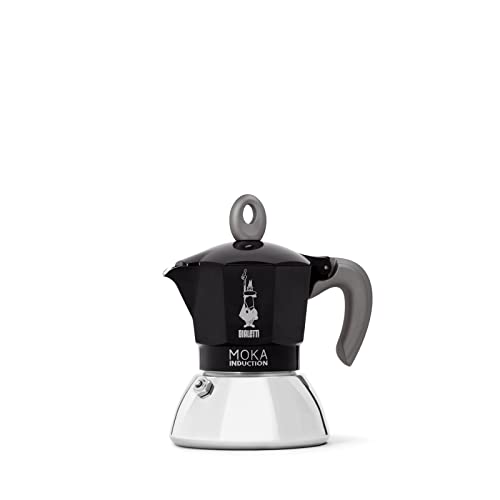 Bialetti - Moka Induction, Moka-Kanne, Geeignet für Alle Herdarten, 2 Tassen Espresso (100ml), Schwarz von Bialetti