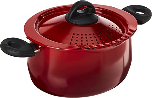 Bialetti Aluminum , Red 5.5 Quart Pasta Pot with Strainer Lid, Nonstick, 5.2 Liters von Bialetti