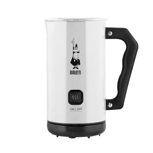 Bialetti Milch Frother Elettrico, Milchaufschäumer für Cappuccino, Fassungsvermögen 150 ml Cappuccino oder 300 ml heiße Milch, Weiß von Bialetti