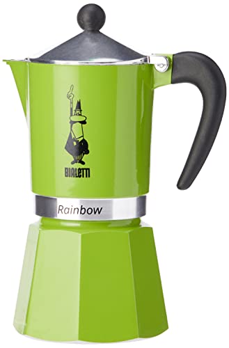 Bialetti 4973 Rainbow Caffettiera Colorata, Alluminio, Verde, 6 Tazze, Grün von Bialetti