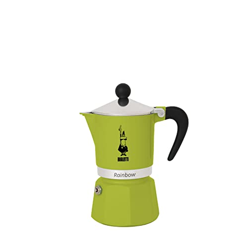 Bialetti 4973 Rainbow Caffettiera Colorata, Alluminio, Verde, 6 Tazze, Grün von Bialetti