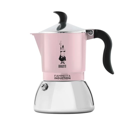Bialetti Fiammetta Induktions-Kaffeemaschine, 2 Tassen (100 ml), für alle Herdarten geeignet, elegantes Design, rosa von Bialetti