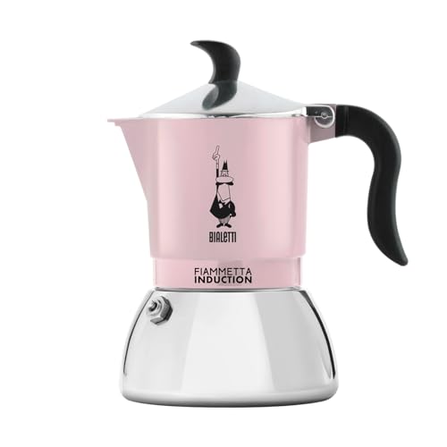 Bialetti Fiammetta Induktions-Kaffeemaschine, 4 Tassen (150 ml), für alle Herdarten geeignet, elegantes Design, rosa von Bialetti