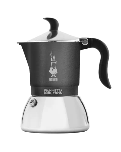 Bialetti Fiammetta Induktions-Kaffeemaschine, 4 Tassen (150 ml), für alle Herdarten geeignet, Elegantes Design, grau von Bialetti