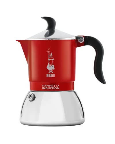 Bialetti Fiammetta Induktions-Kaffeemaschine, 4 Tassen (150 ml), für alle Herdarten geeignet, Elegantes Design, rot von Bialetti