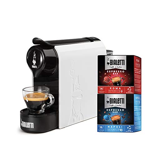 Bialetti Gioia, Espressomaschine inklusive 32 Kapseln, funktioniert ausschließlich mit Kapseln, weiß von Bialetti