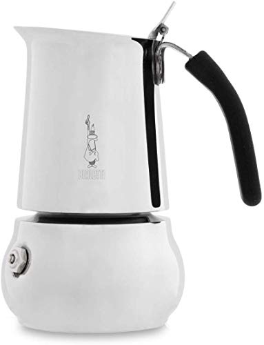 Bialetti Kitty Kaffeemaschine für 2 Tassen, 95 ml, nicht für Induktionsherde geeignet, hervorragendes Design, Edelstahl von Bialetti