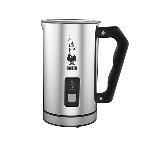 Bialetti 0004430 Montalatte Elettrico, Fassungsvermögen 240 ml, 500 W, 1 Tasse Rostfreier Stahl, Silber schwarz von Bialetti