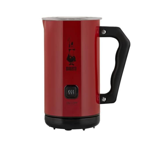 Bialetti Milch Frother Elettrico, Milchaufschäumer für Cappuccino, Fassungsvermögen 150 ml Cappuccino oder 300 ml heiße Milch, Rot von Bialetti