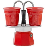 Bialetti Mini Express - Espressokocher-Set - rot + 2 Becher in rot von Bialetti