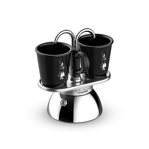 Bialetti Mini Express Induction, Induktionskaffeemaschine, 2 Tassen (100 ml), für alle Herdarten geeignet, Schwarz von Bialetti