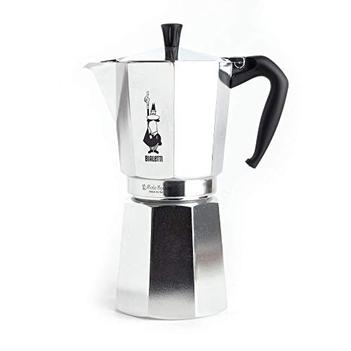 Bialetti - Moka Express: Ikonische Espressomaschine für die Herdplatte, macht echten Italienischen Kaffee, Moka-Kanne 18 Tassen (800 ml), Aluminium, Silber, nicht für Induktionsherde geeignet von Bialetti