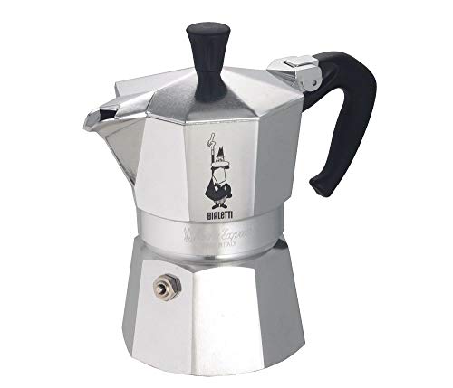 Bialetti - Moka Express: Ikonische Espressomaschine für die Herdplatte, macht echten Italienischen Kaffee, Moka-Kanne 12 Tassen (600 ml), Aluminium, Silber von Bialetti