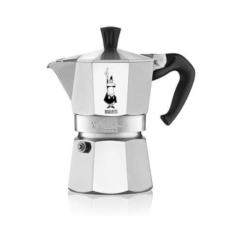 Bialetti - Moka Express: Ikonische Espressomaschine für die Herdplatte, macht echten Italienischen Kaffee, Moka-Kanne 4 Tassen (190 ml), Aluminium, Silber von Bialetti