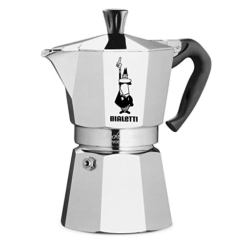 Bialetti - Moka Express: Ikonische Espressomaschine für die Herdplatte, macht echten Italienischen Kaffee, Moka-Kanne 4 Tassen (190 ml), Aluminium, Silber von Bialetti