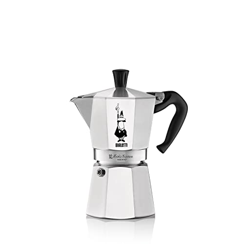 Bialetti - Moka Express: Ikonische Herdplatten-Espressomaschine, macht echten italienischen Kaffee, Moka-Kanne 6 Tassen Kaffee (270 ml), Aluminium, Silber von Bialetti