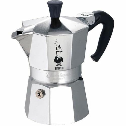 Bialetti - Moka Express: Ikonische Espressomaschine für die Herdplatte, macht echten Italienischen Kaffee, Moka-Kanne 3 Tassen (130ml), Aluminium, Silber von Bialetti