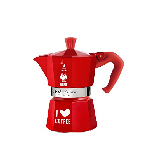 Bialetti Moka Express ILC - ❤ I love Moka Herdkanne Aluminium (3 Tassen, Red von Bialetti