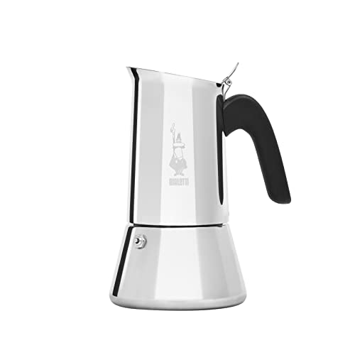 Bialetti - New Venus Induction, Edelstahl Herd Espresso-Kaffeemaschine, Geeignet für Alle Herdarten, 10 Tassen (460ml), Aluminium, Silber von Bialetti