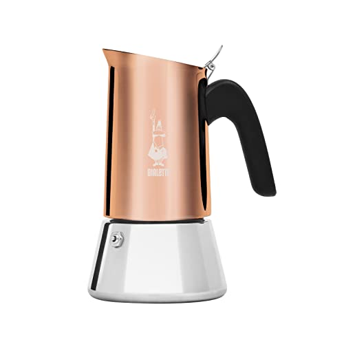 Bialetti New Venus Kaffeemaschine 6 Tassen, Anti-Brand-Griff, nicht für Induktion geeignet, 6 Tassen (235 ml), Edelstahl, Bronze von Bialetti