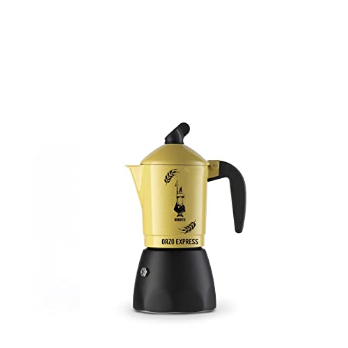 Bialetti Moka Orzo Express Caffettiera con Orziera, Alluminio, Giallo, 2 Tazze von Bialetti